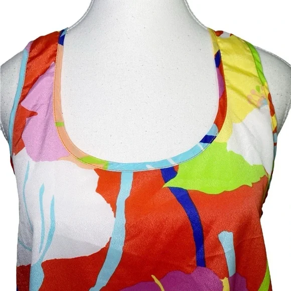 Everly Colorful Abstract Floral Print Sleeveless Top - Picture 4 of 12